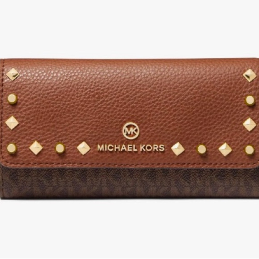 Michael Kors two tone Jet Set Charm trifold wallet